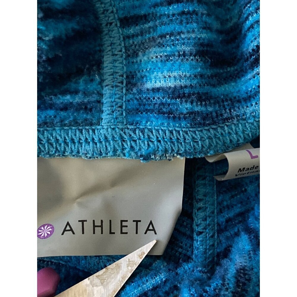 Athleta Space Dye Tranquility Fleece Pullove  Cowl Neck Top, Blue Women's Size L - Picture 8 of 10